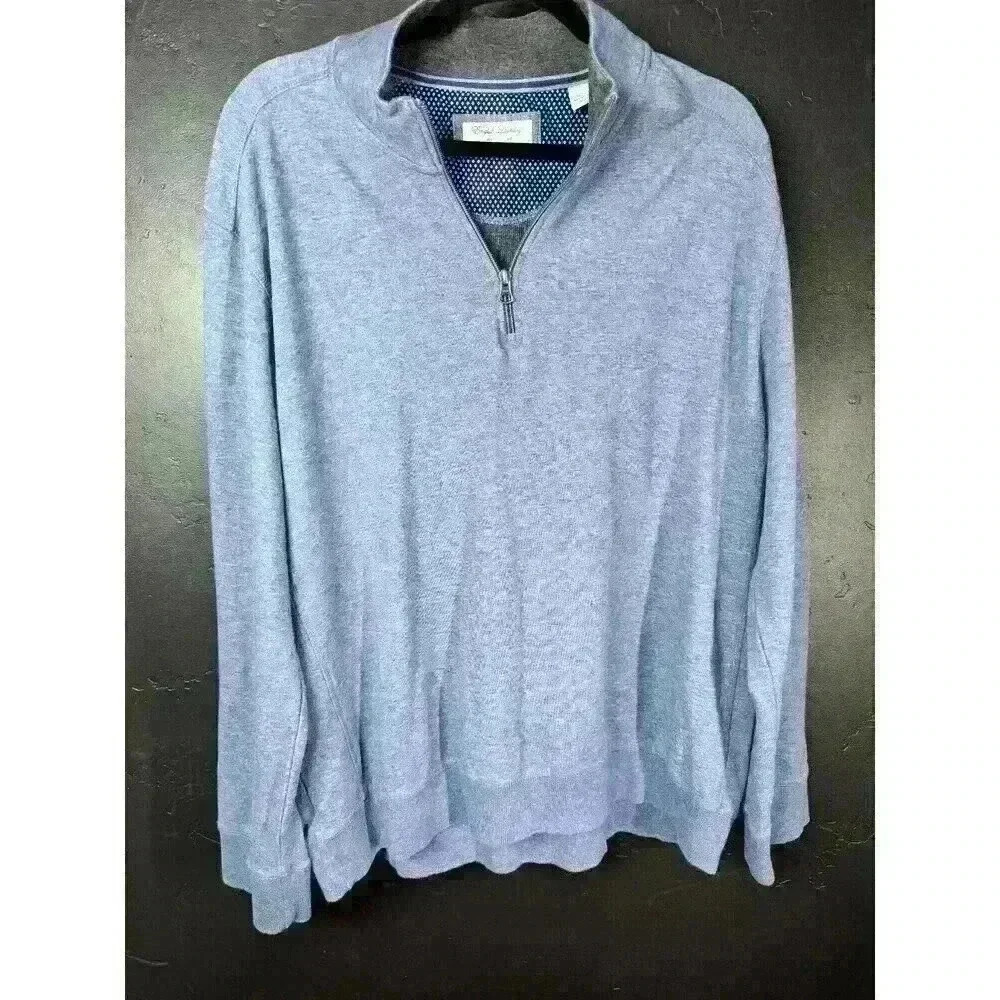 English Laundry Men’s 1/4 Zip Long Sleeve Pullover Sweater Size XXL Blue